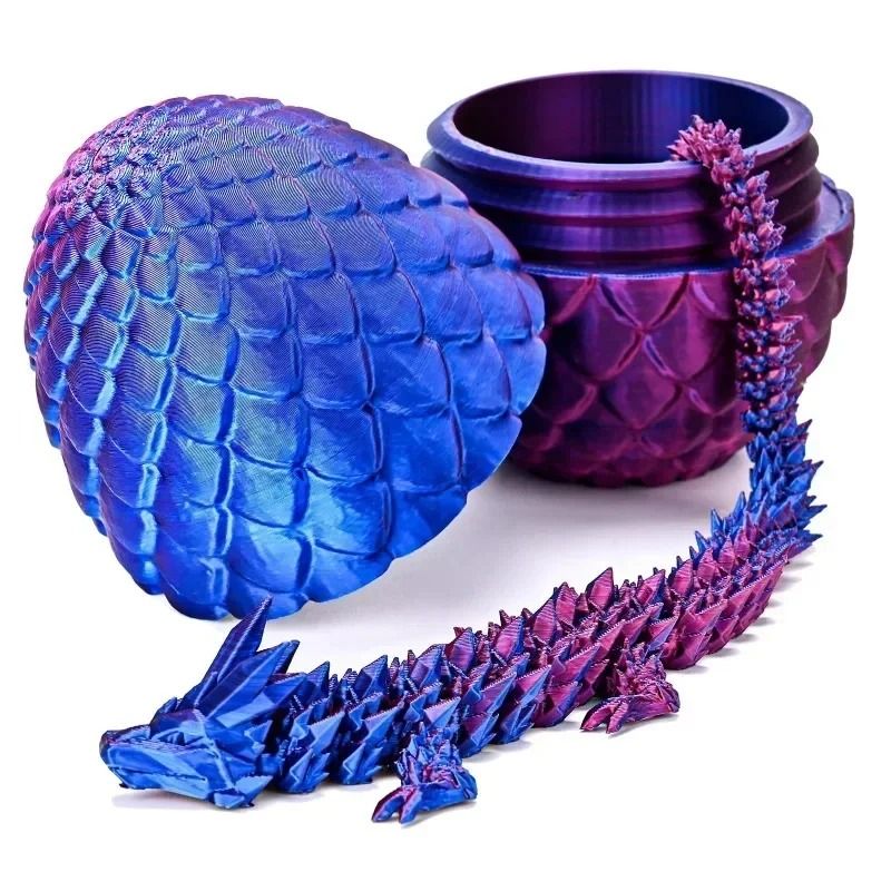 Articulated Dragon Egg 3D Printed Desktop Ornament 8
