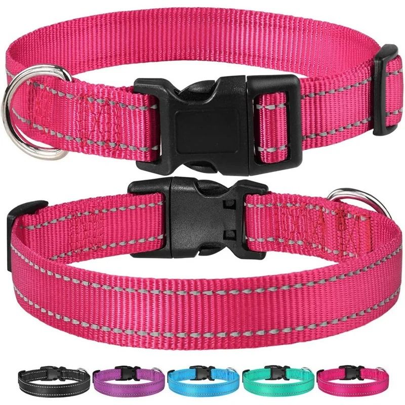 Reflective Adjustable Nylon Dog Collar For Small And Medium Pets 1