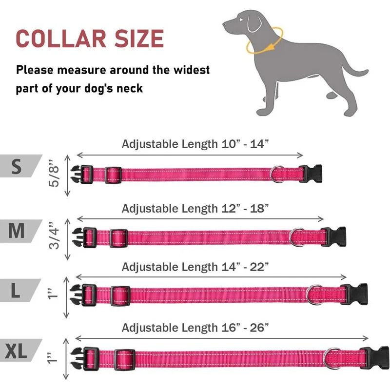 Reflective Adjustable Nylon Dog Collar For Small And Medium Pets 4