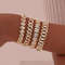 Paperclip Chain Bracelet 14K Gold Plated With Cubic Zirconia Accents 0