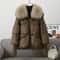 Women Winter Down Padded Short Jacket Fur Collar 2
