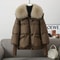 Women Winter Down Padded Short Jacket Fur Collar 2