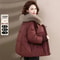 Women Winter Down Padded Short Jacket Fur Collar 11