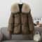Women Winter Down Padded Short Jacket Fur Collar 8