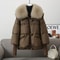 Women Winter Down Padded Short Jacket Fur Collar 8