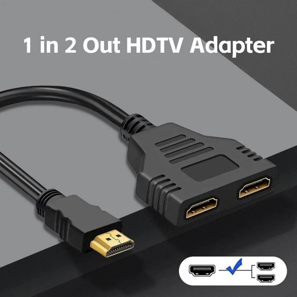 HDTV 1 In 2 Splitter Adapter Cable 0