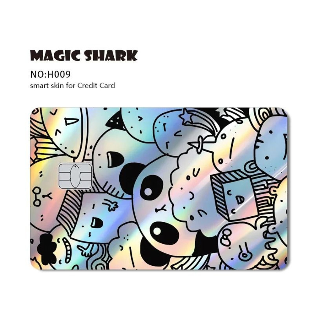 Magic Shark Holographic Skull Panda Sticker For Cards 7