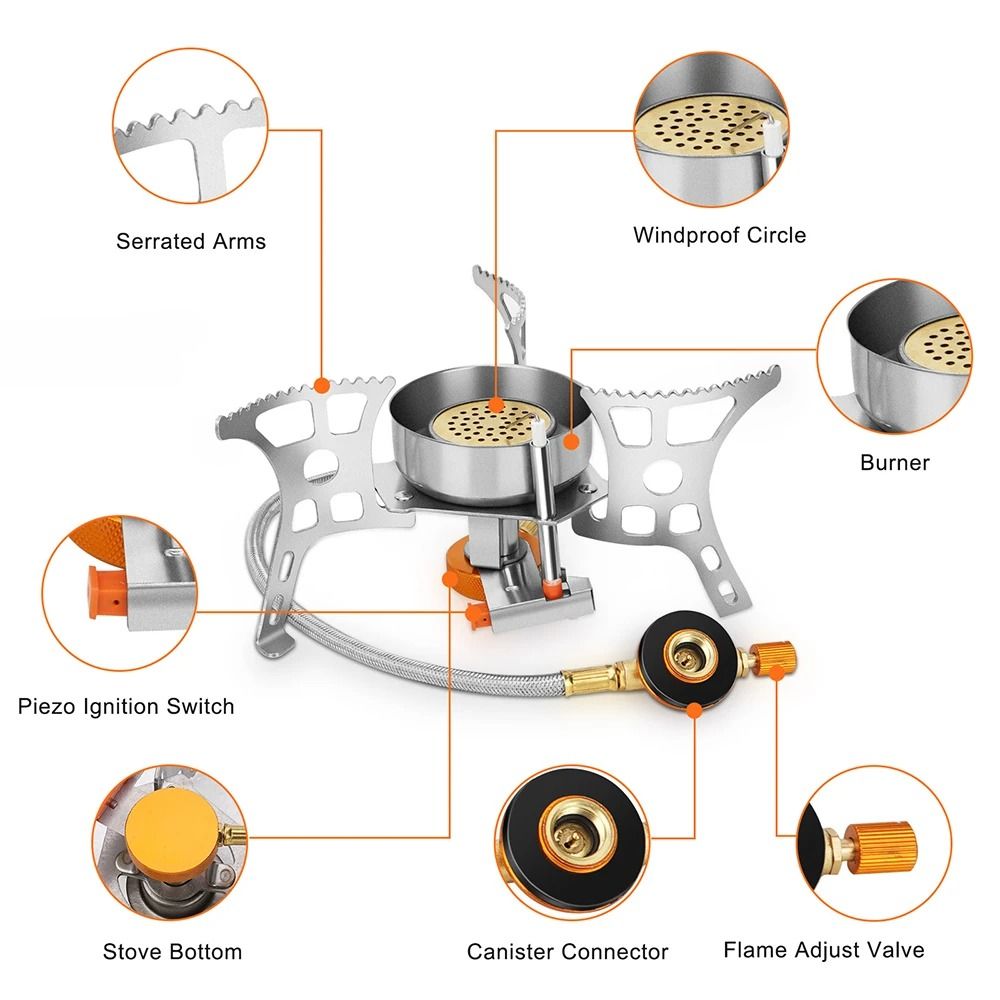 Outdoor 3900W Windproof Foldable Gas Stove 2