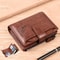 Leather Men RFID Short Wallet With Zipper Coin Purse 0