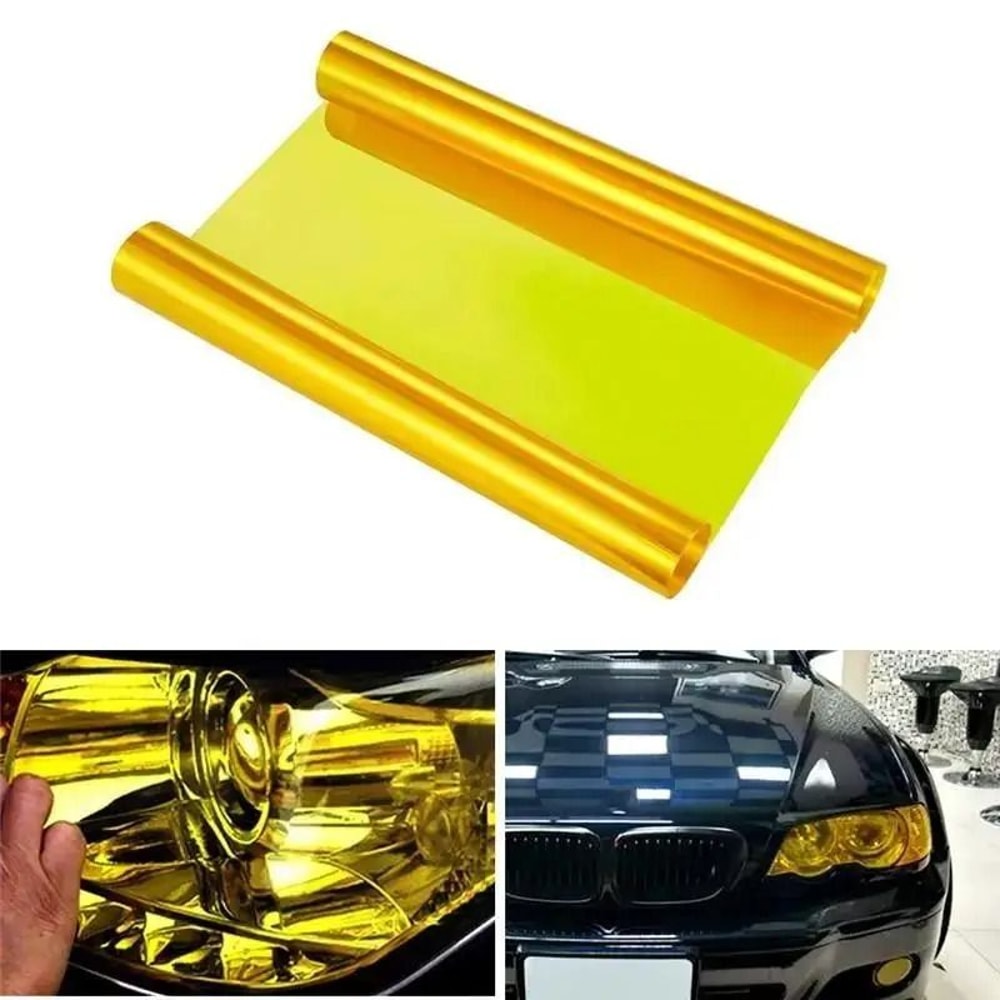 Golden Yellow PVC Car Headlight And Taillight Tint Film 0