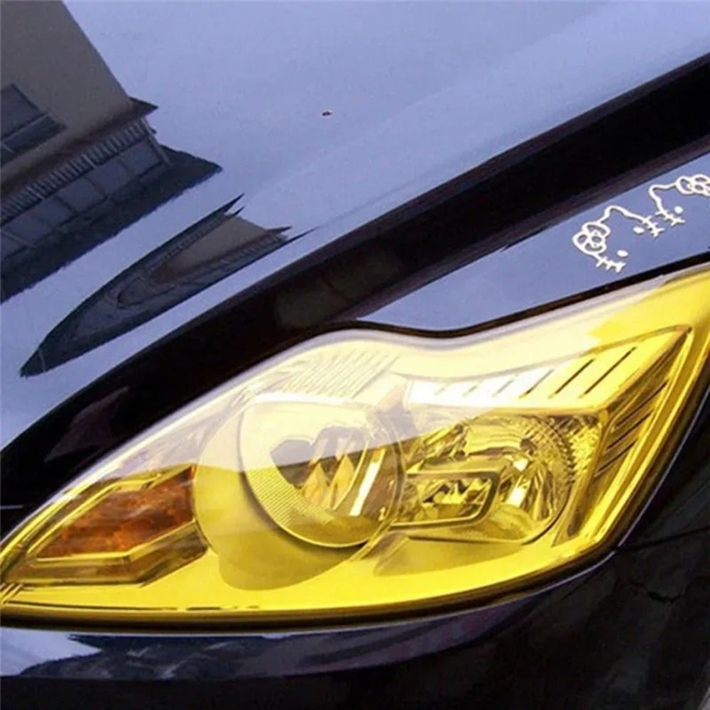 Golden Yellow PVC Car Headlight And Taillight Tint Film 2