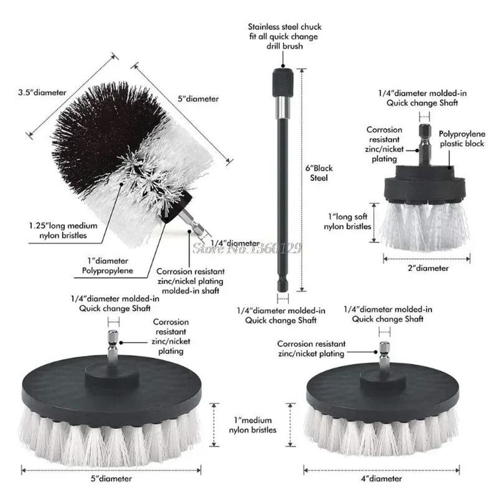 Power Scrubber Brush Attachment Set 4