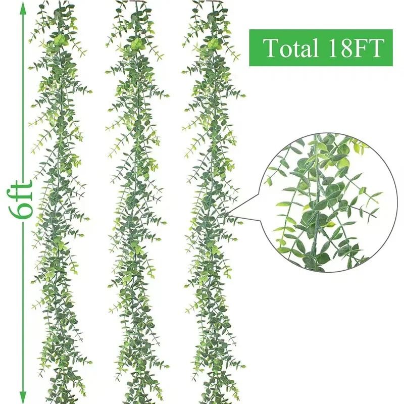 Artificial Vines Wall Hanging Rattan Leaves Ivy 16