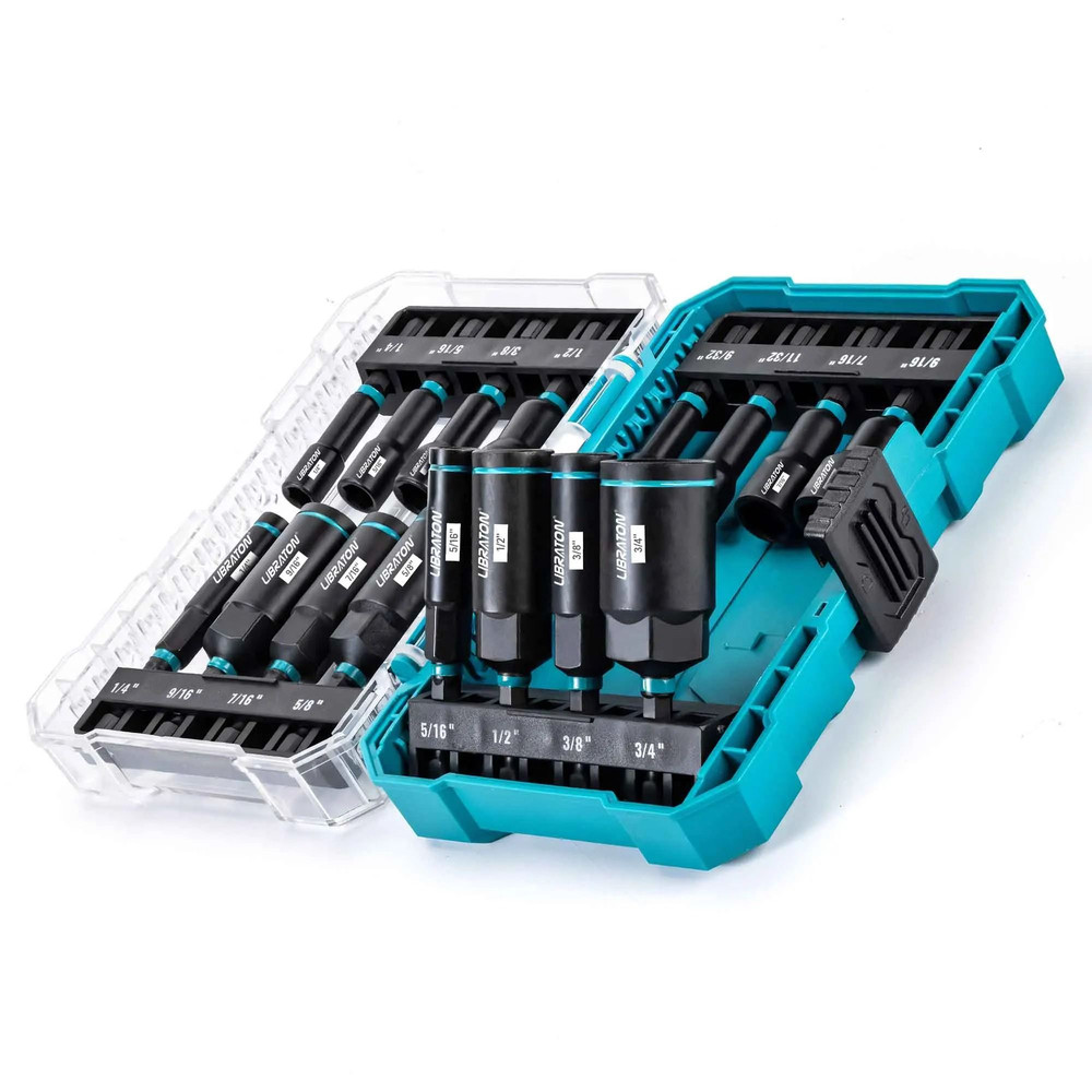 16 Piece Magnetic Nut Driver Set SAE For Impact Drill 6