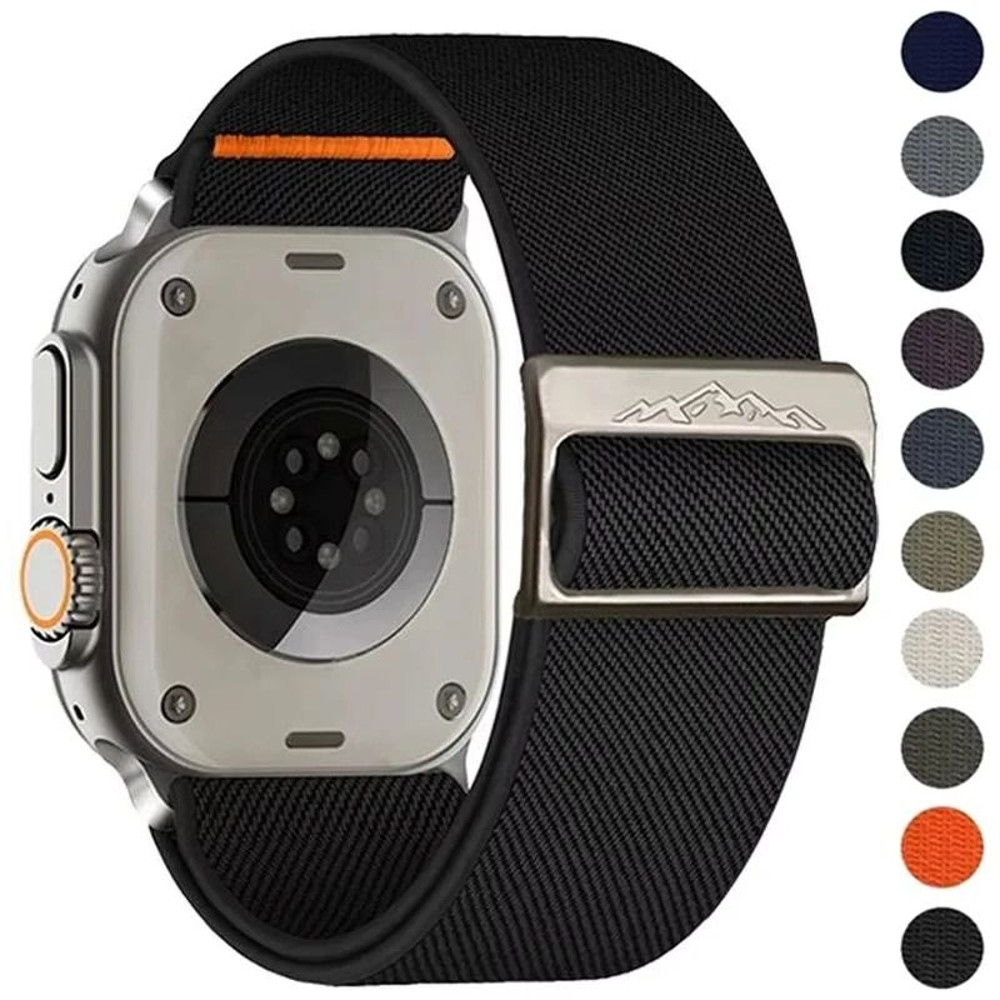 Stretchy Braided Nylon Apple Watch Band For Series 6 SE 7 8 9 Ultra 2 0