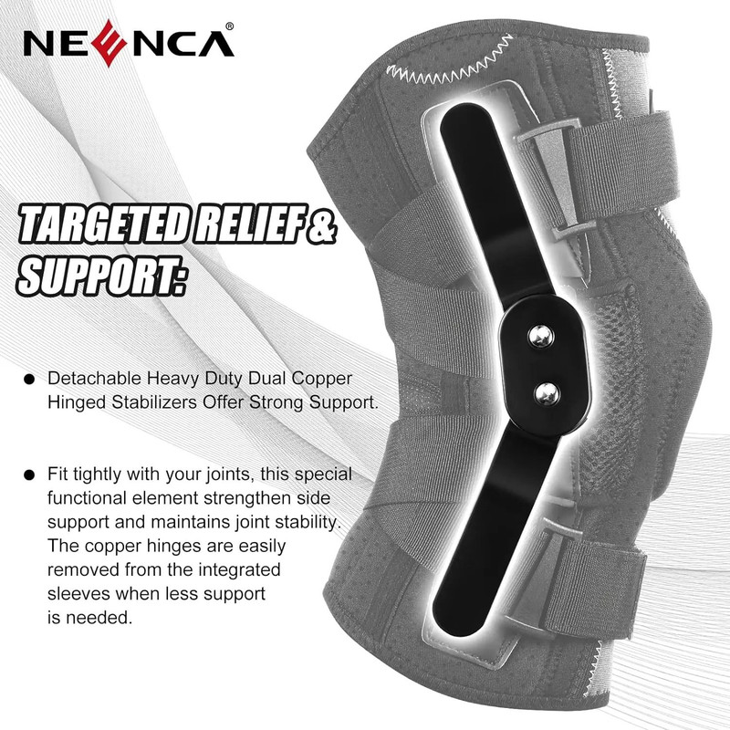 Neenca Hinged Knee Brace Support With Side Stabilizers And Gel Pad 4