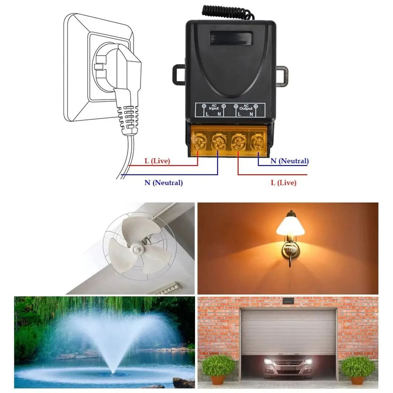 Wireless RF Remote Control Switch With Relay Receiver And Transmitter 4