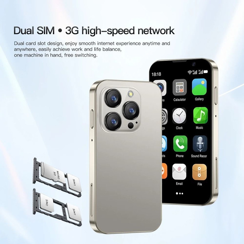 Mini Android Smartphone 3G WCDMA Dual SIM 2GB RAM 16GB ROM With 3 Inch Display 1