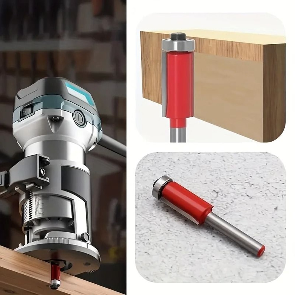 Premium 4 Piece Woodworking Router Bit Set For Smooth Cutting And Detailing 3