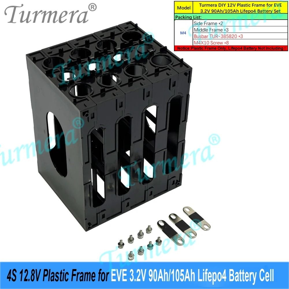 12V Battery Frame For CATL EVE Lifepo4 Cells With Flame Retardant ABS Plastic Holder And Latches 9