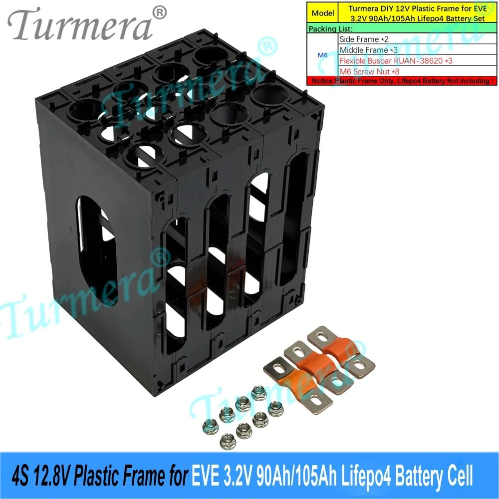 12V Battery Frame For CATL EVE Lifepo4 Cells With Flame Retardant ABS Plastic Holder And Latches 10