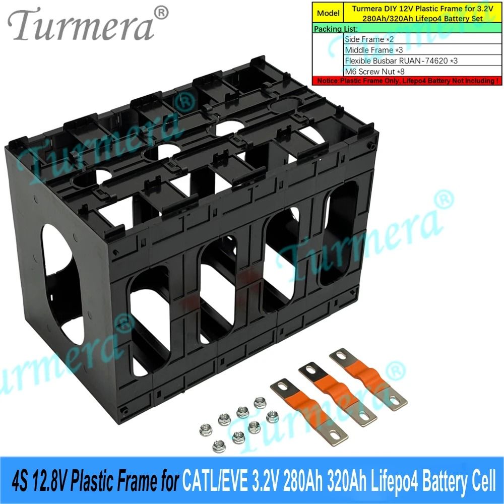 12V Battery Frame For CATL EVE Lifepo4 Cells With Flame Retardant ABS Plastic Holder And Latches 8