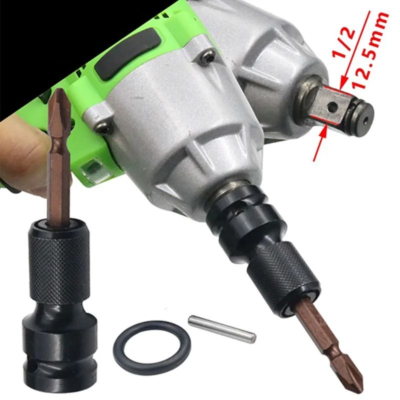 Quick Release 12 Inch Drive To 14 Inch Hex Female Socket Adapter Converter For Impact And Ratchet W 2