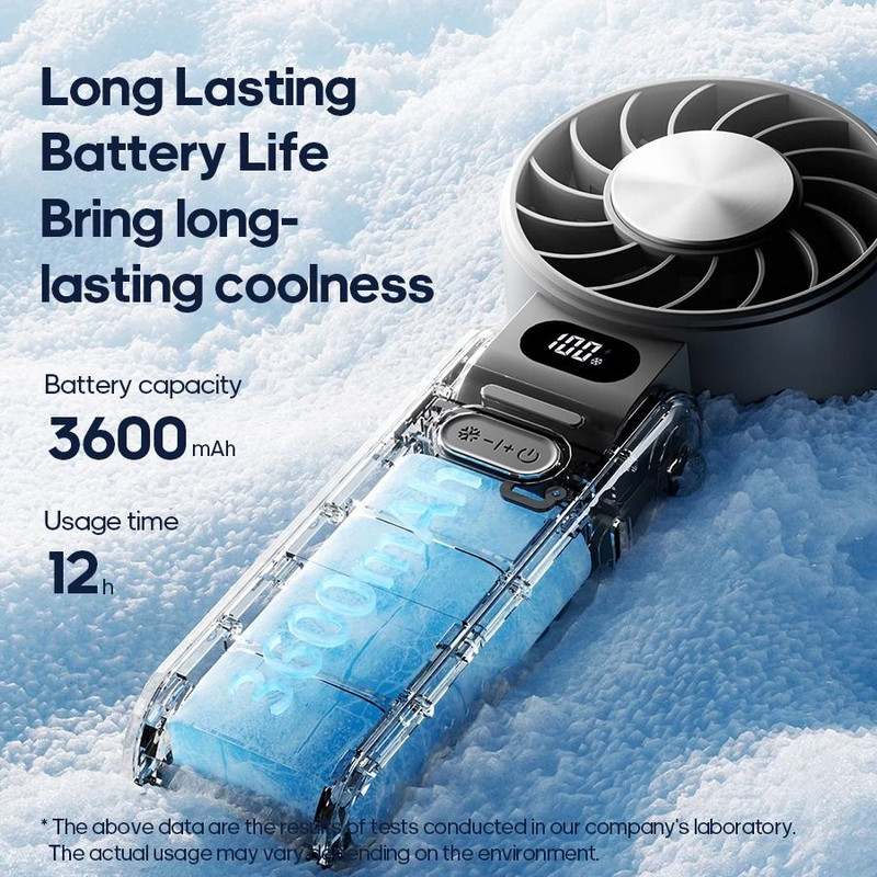 Kinscoter Cooling Handheld Fan 3600mAh Foldable Portable Fan 2