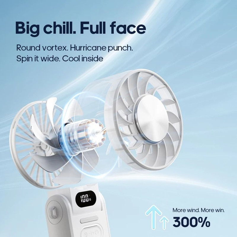 Kinscoter Cooling Handheld Fan 3600mAh Foldable Portable Fan 3