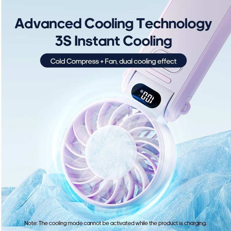 Kinscoter Cooling Handheld Fan 3600mAh Foldable Portable Fan 4
