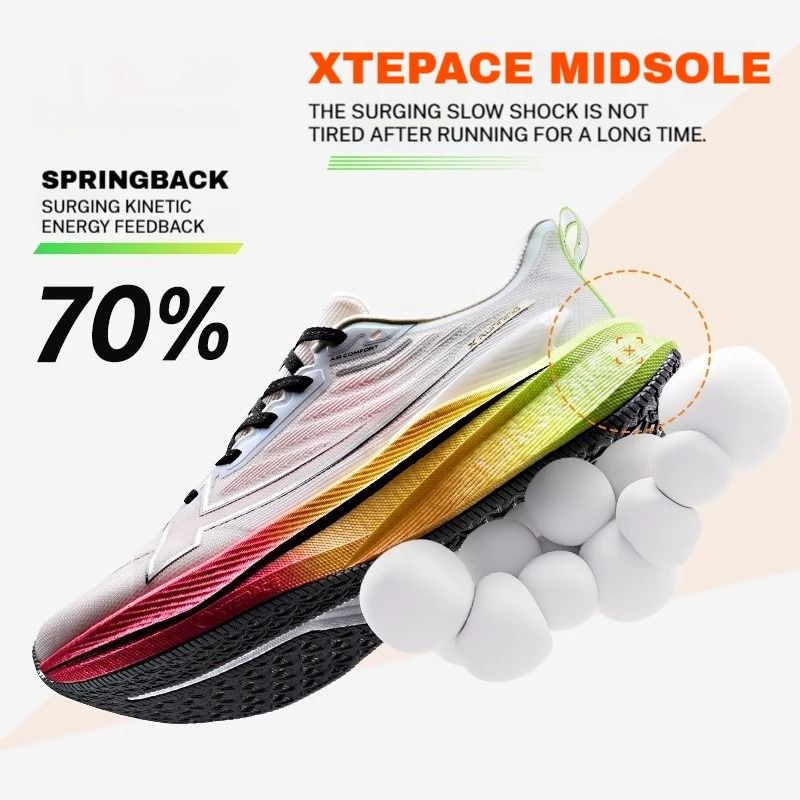 Xtep Mens Running Shoes 2000km 30 Lightweight Cushioned Sneakers 2