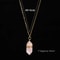 Natural Pink Quartz Amethyst Hexagon Column Pendant Necklace 5