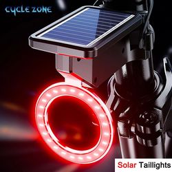 solar bicycle rear light with smart sensor