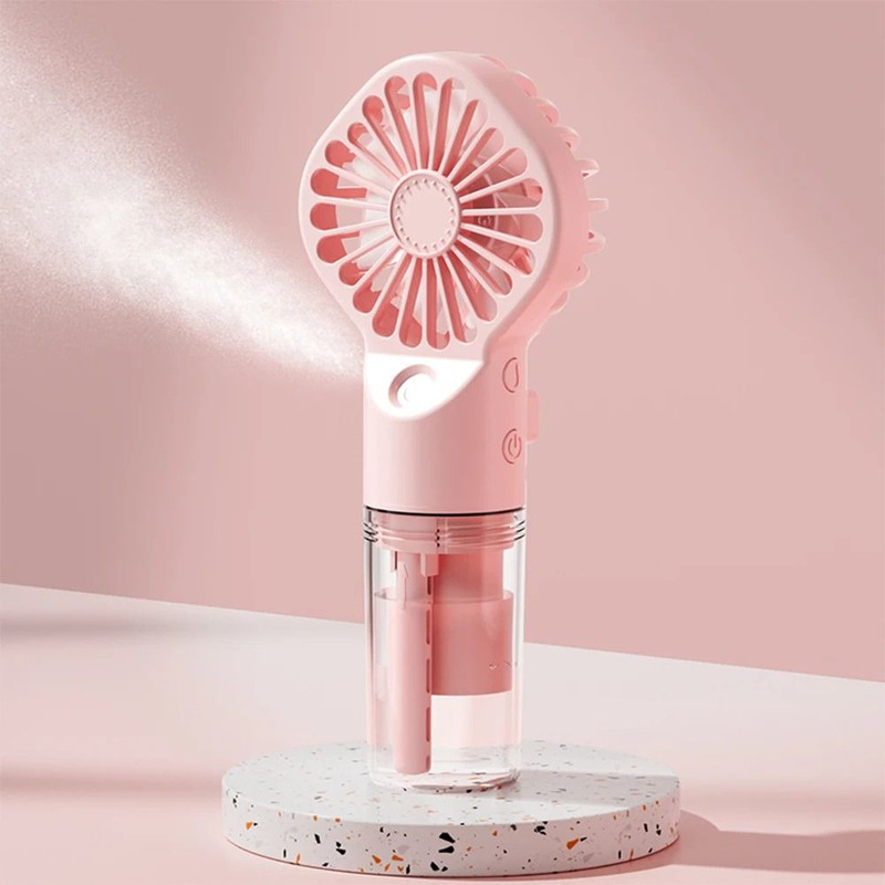 Portable Humidifier Fan Mini Handheld Mist Fan USB Rechargeable 8