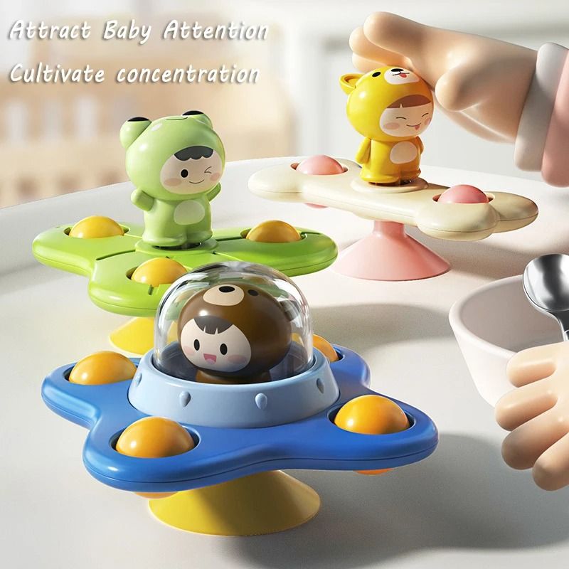 Baby Montessori Spin Cup Bath Toy Suction Spinner 1