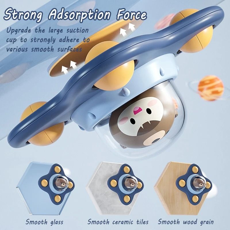 Baby Montessori Spin Cup Bath Toy Suction Spinner 3