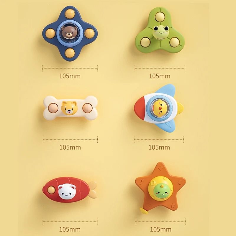 Baby Montessori Spin Cup Bath Toy Suction Spinner 5