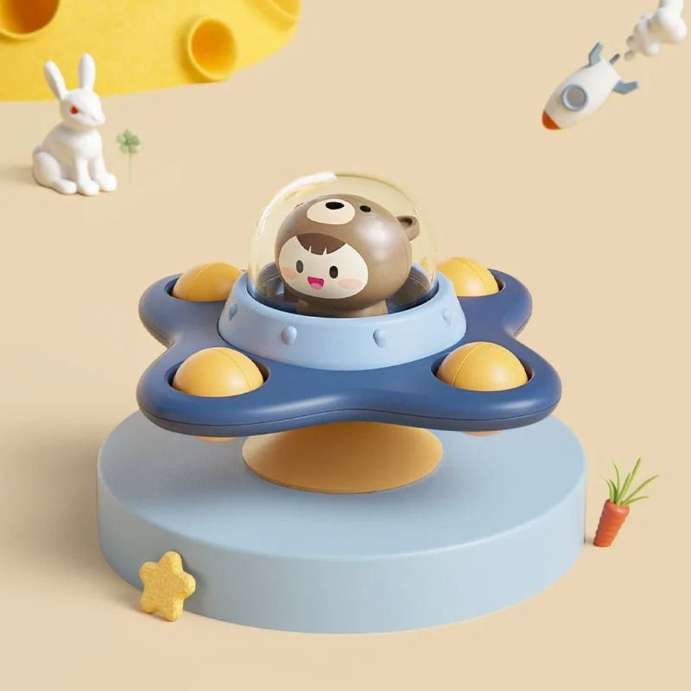 Baby Montessori Spin Cup Bath Toy Suction Spinner 8