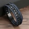 Leather Beaded Tiger Eye Multi Layer Bracelet For Men 24