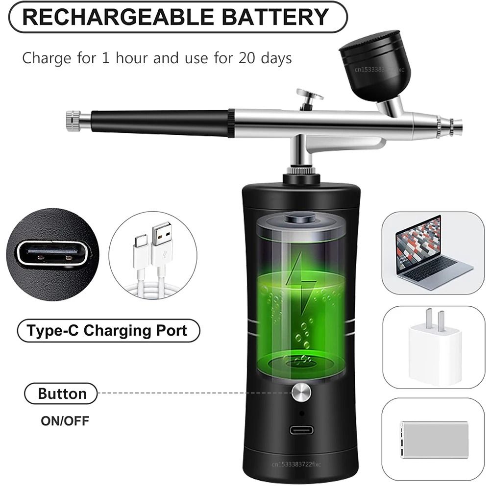 Portable Cordless Airbrush Kit With Compressor For Nail Art 5