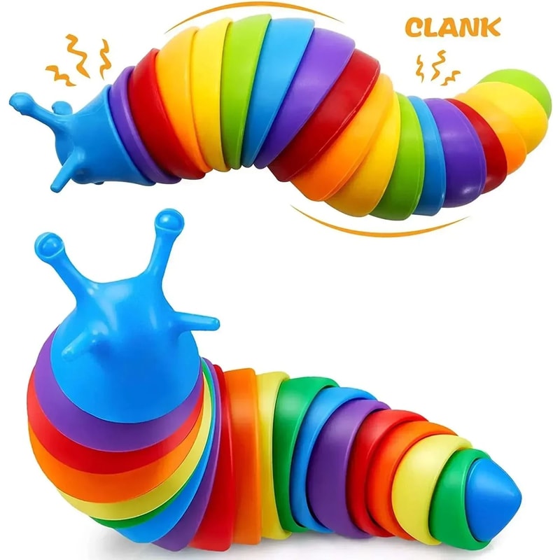 Fidget Slug Toy 3D Colorful 18cm Sensory Decompression Caterpillar 0