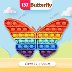rainbow pop bubble fidget toy stress relief silicone