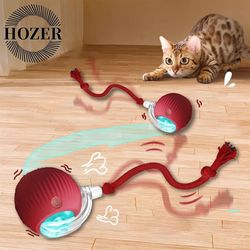 cat interactive rolling ball toy faux tail rechargeable
