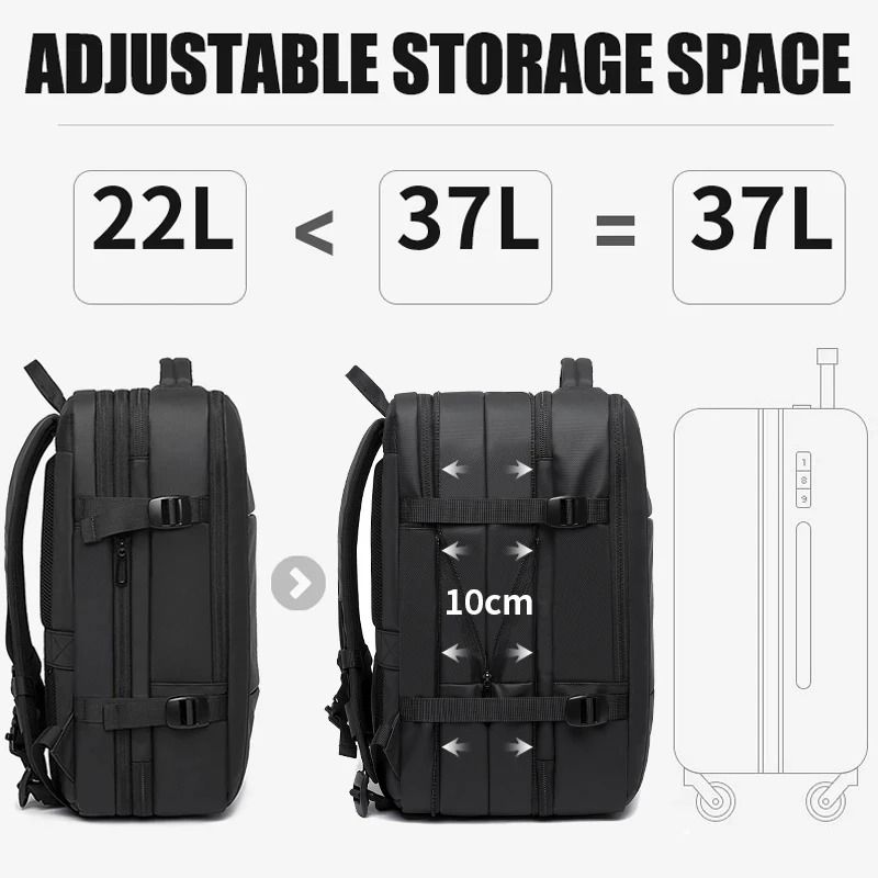BANGE Expandable Men Backpack Waterproof 173 In Laptop Travel Bag 1