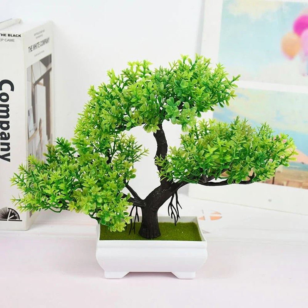 Artificial Bonsai Tree In Small Pot Home Decoration 6