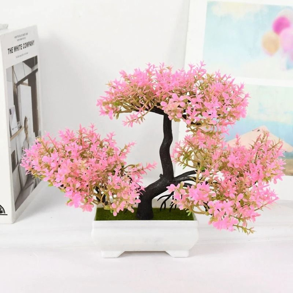 Artificial Bonsai Tree In Small Pot Home Decoration 7