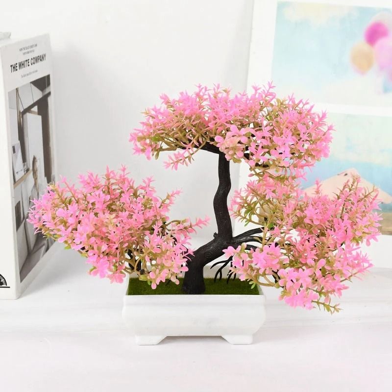Artificial Bonsai Tree In Small Pot Home Decoration 7