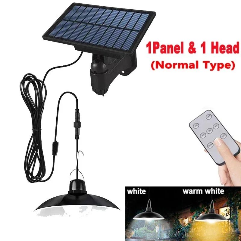 Solar Pendant Light Outdoor Waterproof LED Lamp With Remote Control 6