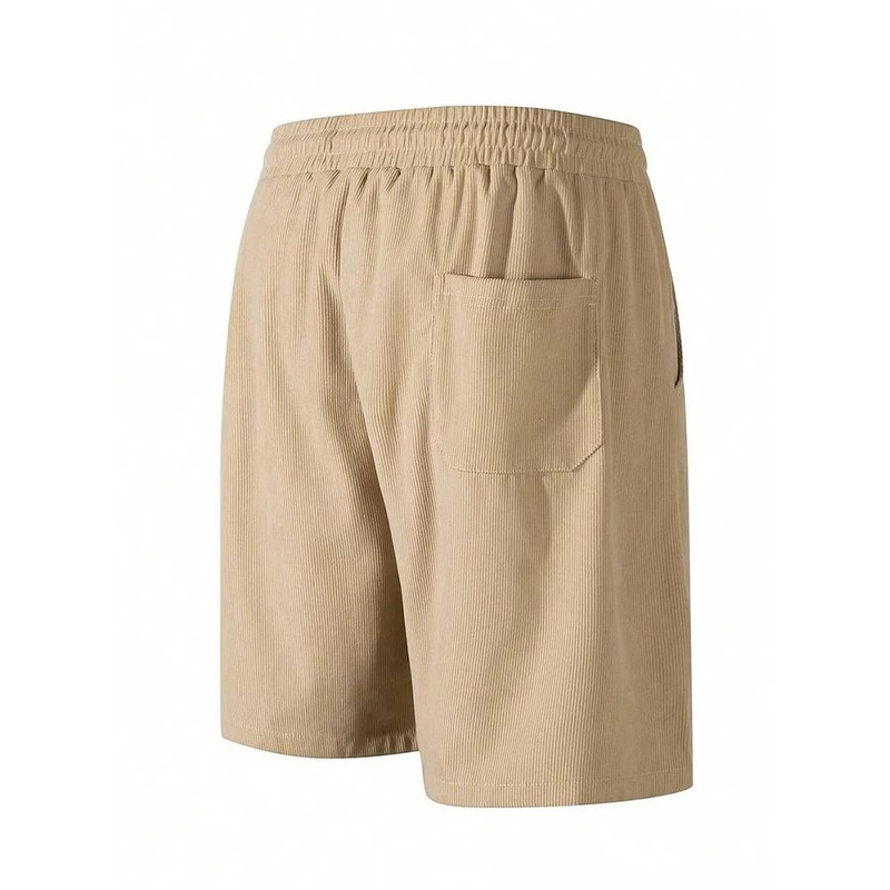 Men Corduroy Casual Shorts Solid Color Sportswear For Summer 2