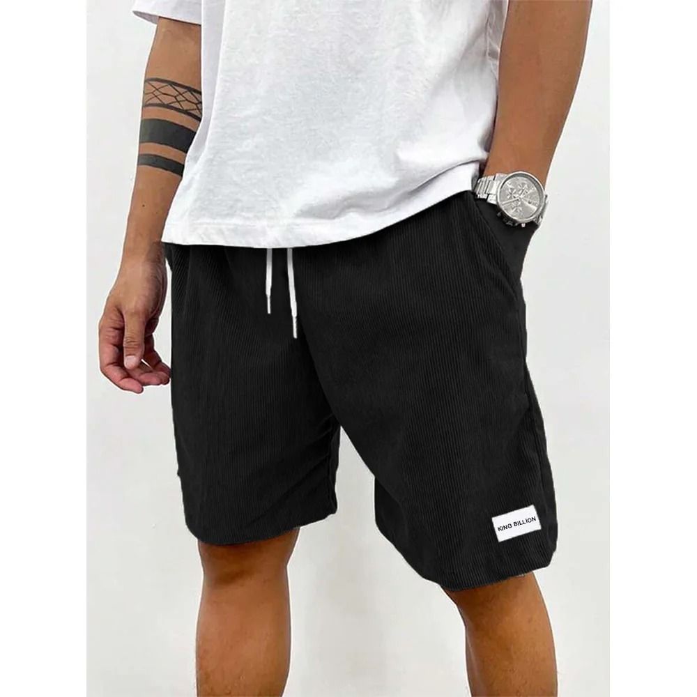 Men Corduroy Casual Shorts Solid Color Sportswear For Summer 8